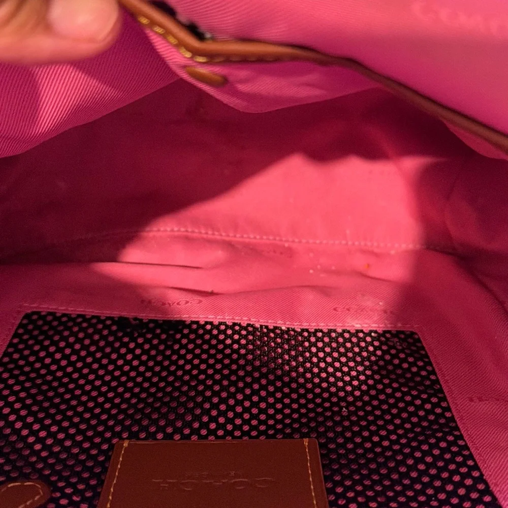 Coach Vibrant Pink Leather Backpack - Picture 8 of 11